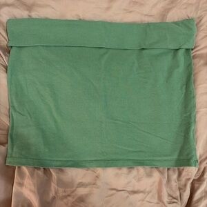 American Eagle Outfitters Green Fold-Over Tube Top